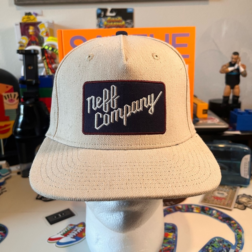 Neff Company Beige Cap with Navy Patch